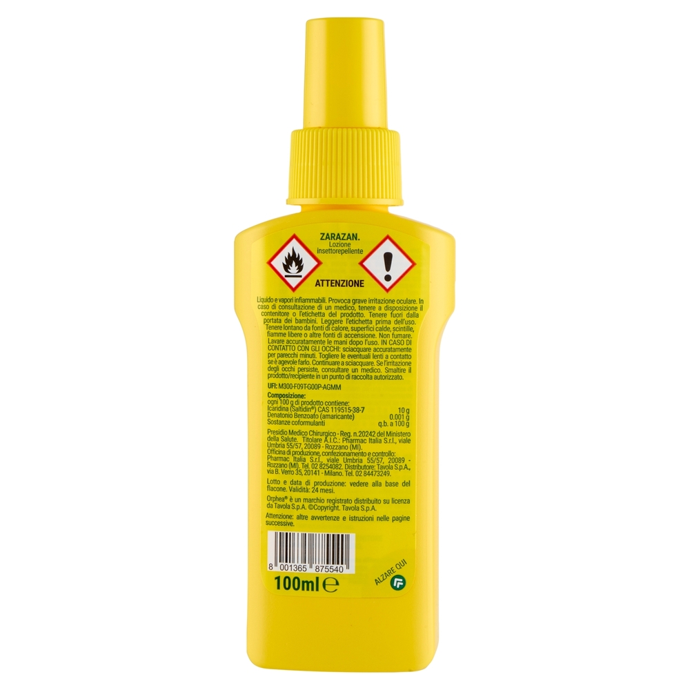 Orphea Lozione Insettorepellente Zarazan Efficacia Inodore 100 ml